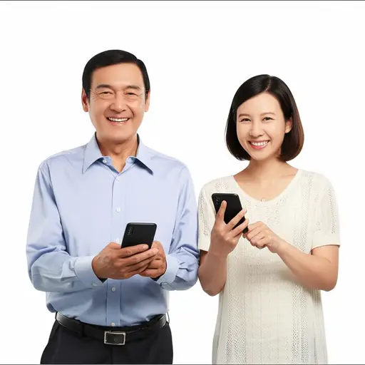 我父母都有手机。