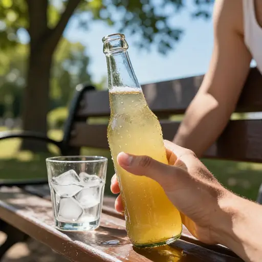 炎热的夏天来杯冰镇汽水最解渴了。