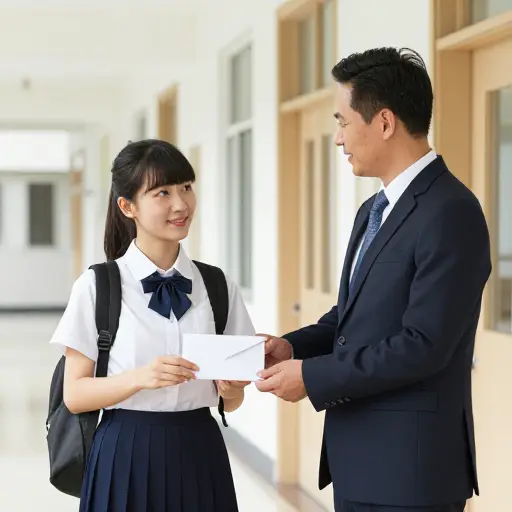 她获得了校长的高度评价信，以表彰她的优秀表现。