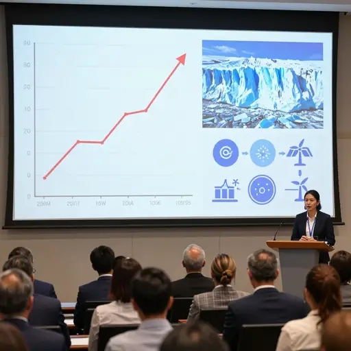 她做了一个关于气候变化的清晰演示。