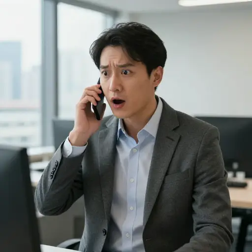 他在工作时非常意外地打电话给我，让我马上去他的办公室。