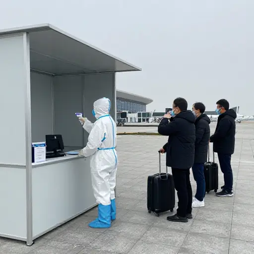 从疫区回来的旅客需要接受14天的隔离。