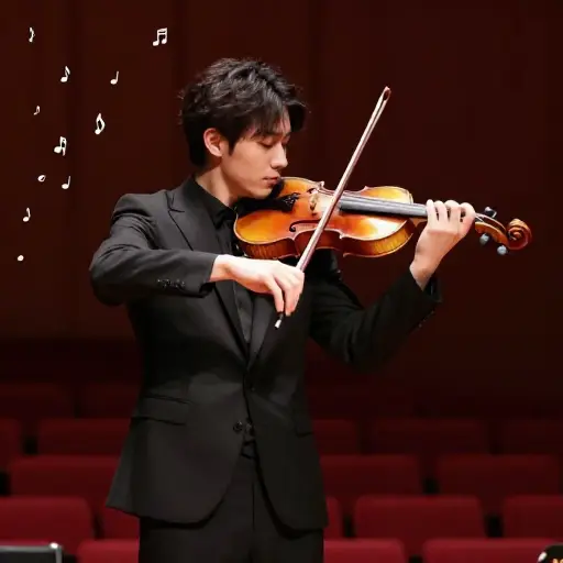 这位小提琴手演奏巴赫的曲子时展现出惊人的技巧，堪称技艺大师。