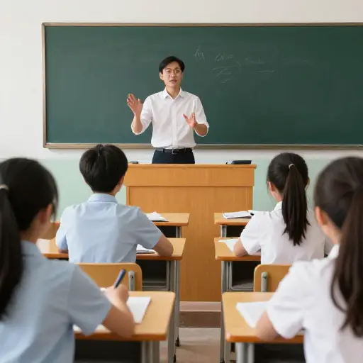 老师敦促学生们完成作业。