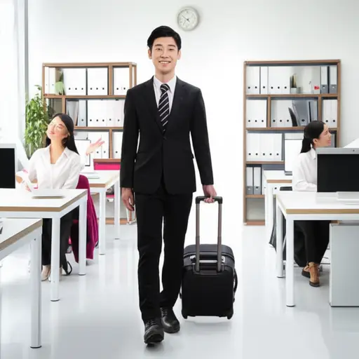 他出差一周后返回了办公室。