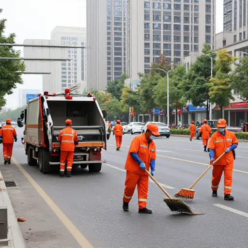 为了完成大规模清理工作，该市部署了一支环卫工人大军。
