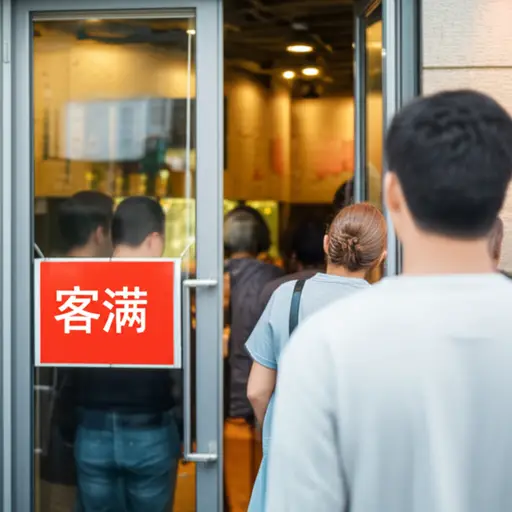 这家餐厅客满了，我们得去别处找吃的。