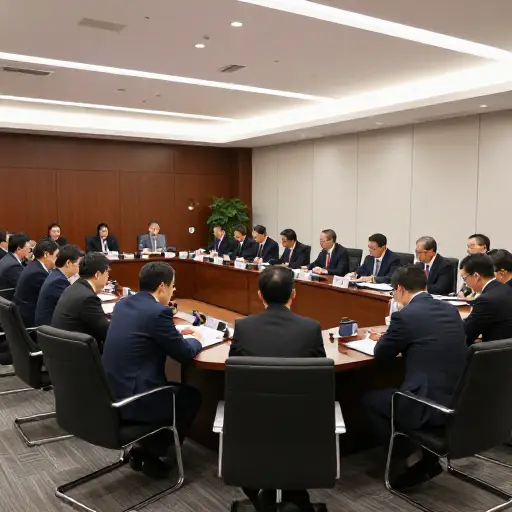 代表们聚集在主会议厅参加年度会议。