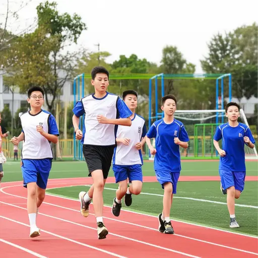我们经常在体育课上跑步。