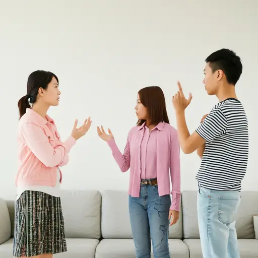 家庭成员之间的冲突常常是因为意见不合引起的。