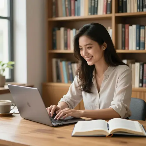 她获得了文学学位后成为了一名作家。