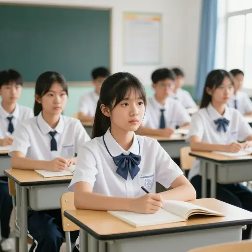 学生们在课上安静地坐着。