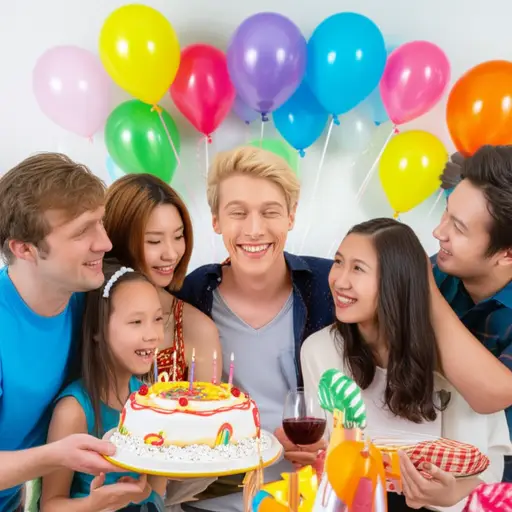 西格弗里德和他的家人一起庆祝他的生日。