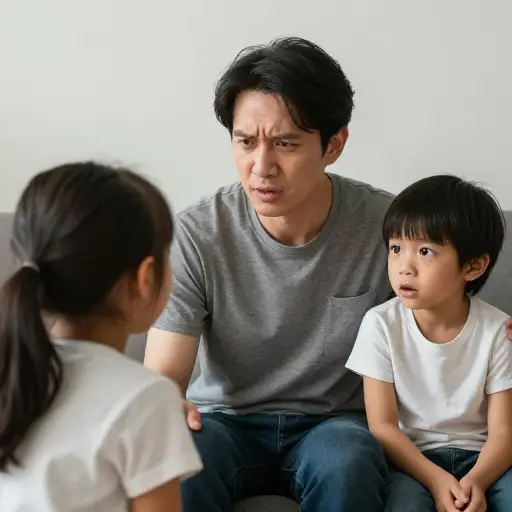 我因为累了而对孩子们厉声说话。