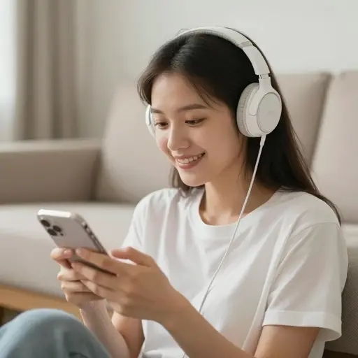 她听流行音乐、摇滚乐，诸如此类。