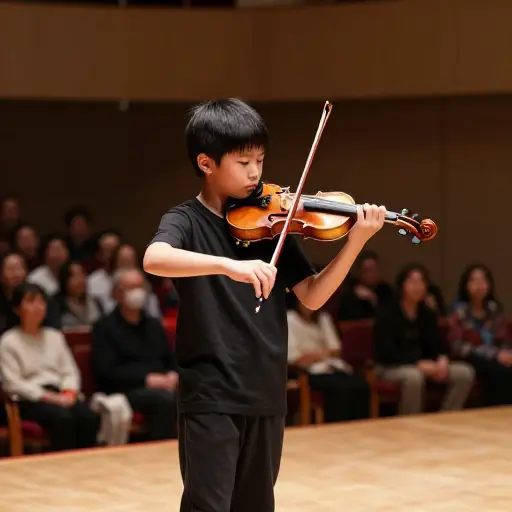 尽管年纪小，他非常擅长音乐，经常在音乐会上表演。