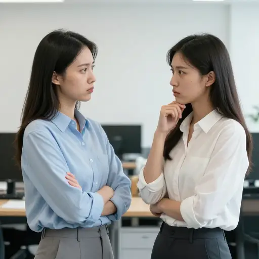 她不会说法语，她的同事也不会。