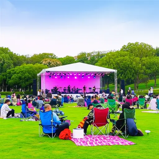 音乐会在公园里举行。