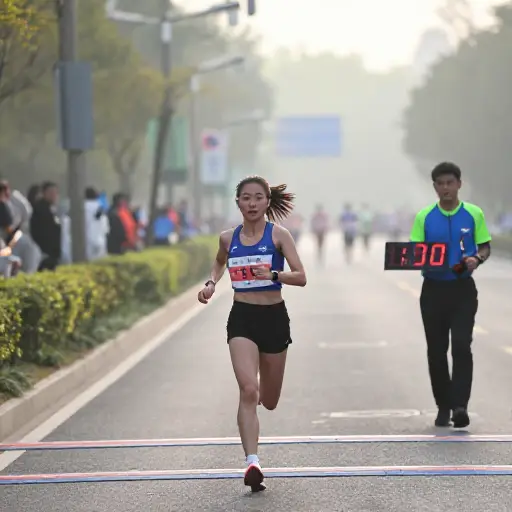 她不仅跑完了马拉松，还创下了个人新纪录。