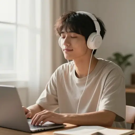 我正在听音乐。