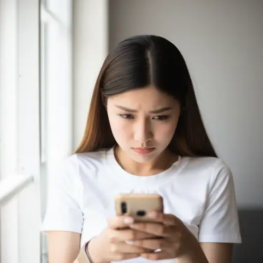 听到这个消息后，她露出了悲伤的表情。