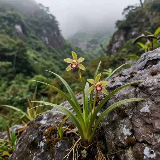 这种稀有兰花只生长在偏远的山谷中。