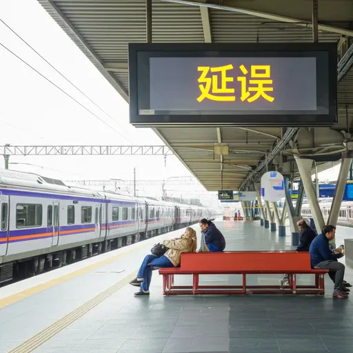 火车晚点了，所以我们不得不在车站多等一会儿。