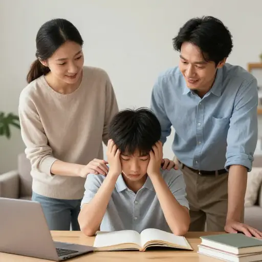 当我在学校不顺时，我的父母鼓励了我。