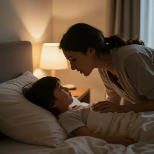 “现在去睡觉吧，”她轻声说道。