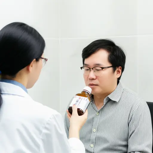医生给病人开了止咳药。