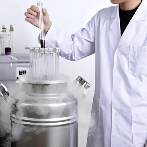 科学家们用液氮来保存重要的生物样本。