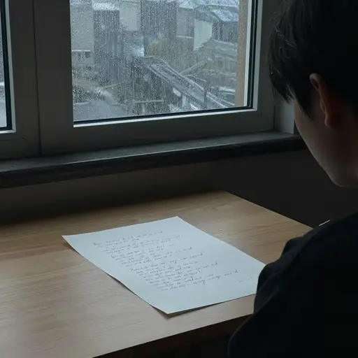 他写的那首诗带着一种忧郁的情绪。